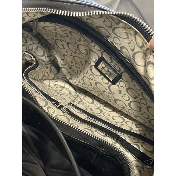 Guess Vintage Hobo Sequin Metal Logo Shoulder Bag Faux  Ostrich Leather  Y2K - Picture 9 of 13